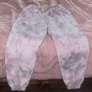 Reflex Pink & Gray Tie-Dye Jogger Pants